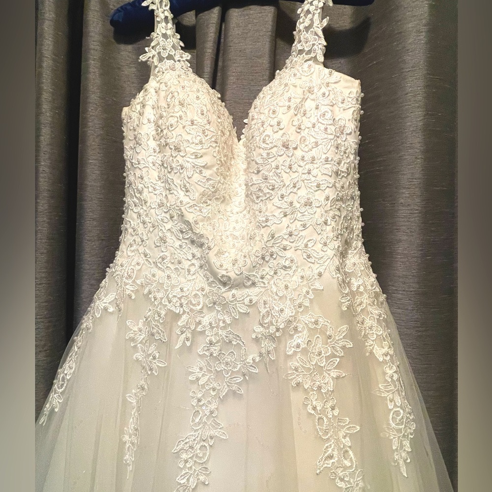 Hebeos V-neck Ball gown Sleeveless Sweetheart floor length Tulle Wedding dress